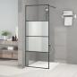 Preview: ARDEBO.de - Duschwand für Walk-In Dusche Schwarz 80x195 cm ESG Halbmattiert