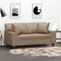 Preview: ARDEBO.de - 2-Sitzer-Sofa mit Zierkissen Cappuccino-Braun 120 cm Kunstleder