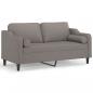 Preview: 2-Sitzer-Sofa mit Zierkissen Taupe 140 cm Stoff