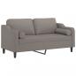 Preview: 2-Sitzer-Sofa mit Zierkissen Taupe 140 cm Stoff