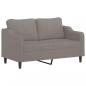 Preview: 2-Sitzer-Sofa mit Zierkissen Taupe 140 cm Stoff