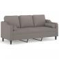 Preview: 3-Sitzer-Sofa mit Zierkissen Taupe 180 cm Stoff