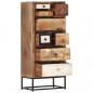 Preview: Highboard mit Schubladen 45x30x105 cm Altholz Massiv