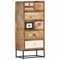 Preview: Highboard mit Schubladen 45x30x105 cm Altholz Massiv