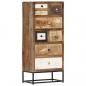 Preview: Highboard mit Schubladen 45x30x105 cm Altholz Massiv