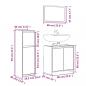 Preview: 3-tlg. Badmöbel-Set Braun Eichen-Optik Holzwerkstoff