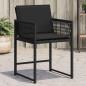 Preview: ARDEBO.de - Gartenstühle mit Kissen 4 Stk. Schwarz Poly Rattan