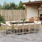 Preview: ARDEBO.de - 13-tlg. Garten-Essgruppe mit Kissen Beige Poly Rattan