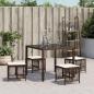 Preview: Gartenhocker mit Kissen 4 Stk. Braun 41x41x36 cm Poly Rattan