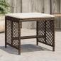 Preview: ARDEBO.de - Gartenhocker mit Kissen 4 Stk. Braun 41x41x36 cm Poly Rattan