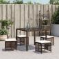 Preview: Gartenhocker mit Kissen 4 Stk. Braun 41x41x36 cm Poly Rattan