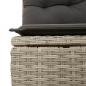 Preview: Gartensofa ohne Armlehnen mit Kissen Hellgrau Poly Rattan