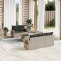 Preview: ARDEBO.de - 6-tlg. Garten-Sofagarnitur mit Kissen Hellgrau Poly Rattan