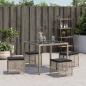 Preview: Gartenhocker mit Kissen 4 Stk. Hellgrau 41x41x36 cm Poly Rattan