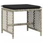 Preview: Gartenhocker mit Kissen 4 Stk. Hellgrau 41x41x36 cm Poly Rattan