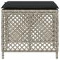 Preview: Gartenhocker mit Kissen 4 Stk. Hellgrau 41x41x36 cm Poly Rattan