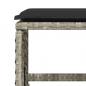 Preview: Gartenhocker mit Kissen 4 Stk. Hellgrau 41x41x36 cm Poly Rattan