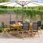 Preview: ARDEBO.de - 7-tlg. Garten-Essgruppe Poly Rattan und Massivholz Schwarz