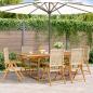 Preview: ARDEBO.de - 7-tlg. Garten-Essgruppe Poly Rattan und Massivholz Beige