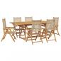 Preview: 7-tlg. Garten-Essgruppe Poly Rattan und Massivholz Beige