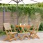 Preview: ARDEBO.de - 3-tlg. Bistro-Set Beige Poly Rattan und Massivholz