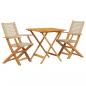 Preview: 3-tlg. Bistro-Set Beige Poly Rattan und Massivholz