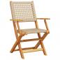 Preview: 3-tlg. Bistro-Set Beige Poly Rattan und Massivholz