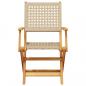 Preview: 3-tlg. Bistro-Set Beige Poly Rattan und Massivholz