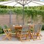 Preview: ARDEBO.de - 7-tlg. Garten-Essgruppe Poly Rattan und Massivholz Grau 