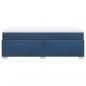 Preview: Boxspringbett mit Matratze Blau 90x190 cm Stoff