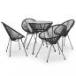 Preview: 5-tlg. Garten-Essgruppe PVC Rattan Schwarz