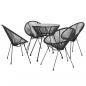 Preview: 5-tlg. Garten-Essgruppe PVC Rattan Schwarz