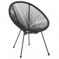 Preview: 5-tlg. Garten-Essgruppe PVC Rattan Schwarz