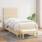 Preview: ARDEBO.de - Boxspringbett mit Matratze Creme 80x200 cm Stoff