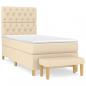 Preview: Boxspringbett mit Matratze Creme 80x200 cm Stoff