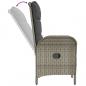 Preview: 7-tlg. Garten-Essgruppe mit Kissen Grau Poly Rattan