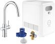 Preview: ARDEBO.de GROHE Blue Professional StarterKit, C-Auslauf, herausziehbarer Mousseurauslauf, Bluetooth/WIFI, chrom (31325002)