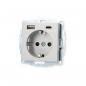 Preview: Gira 245926 SCHUKO-Steckdose 16 A 250 V~ mit Shutter und USB-Spannungsversorgung 2fach Typ A / Typ C, Aluminium