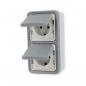 Preview: Legrand 069744 Steckdose SL 2-fach senkrecht IP44 Feuchtraum Aufputz Plexo grau