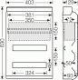 Preview: Hensel KV 9350 Automatengehäuse, 36TE, IP65, HxBxT 630x403x129 mm, grau