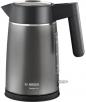 Preview: ARDEBO.de Bosch TWK5P475 Wasserkocher, 2400W, 1,7L, Optimaler Ausgießer, Tassenanzeige, Ergonomische Bedienung, grau/schwarz