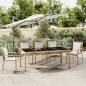 Preview: ARDEBO.de - Gartentisch mit Glasplatte Beige Poly Rattan & Hartglas