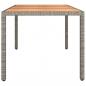 Preview: Gartentisch mit Holzplatte Grau Poly Rattan & Massivholz Akazie