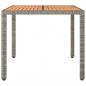 Preview: Gartentisch mit Holzplatte Grau Poly Rattan & Massivholz Akazie