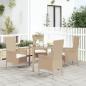 Preview: ARDEBO.de - Gartenstühle mit Kissen 4 Stk. Poly Rattan Beige