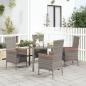 Preview: ARDEBO.de - Gartenstühle mit Kissen 4 Stk. Poly Rattan Grau