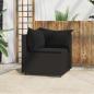 Preview: ARDEBO.de - Garten-Ecksofa mit Kissen Schwarz Poly Rattan