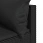 Preview: Garten-Ecksofa mit Kissen Schwarz Poly Rattan