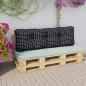 Preview: ARDEBO.de - Palettenkissen Schwarz Karomuster 120x40x12 cm Stoff