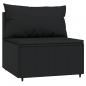 Preview: 3-tlg. Garten-Lounge-Set mit Kissen Schwarz Poly Rattan